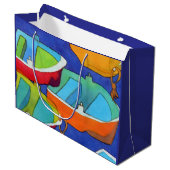 Ruderboot-Geschenktasche - groß, matt Große Geschenktüte (Vorderseite Schrägansicht)