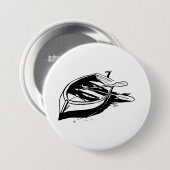 Ruderboot-Illustration Nautisch Schwarz-Weiß Button (Vorne & Hinten)