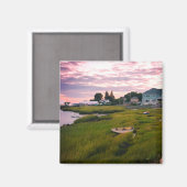Ruderboot in Graslandschaft Foto Magnet (Vorderseite/Rückseite)