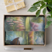 Ruderboot in Teich bei Weidenbaum Seidenpapier (Geschenk)