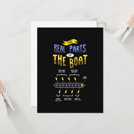 Ruderboot Karte (Vorderseite/Rückseite Beispiel)