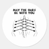 Ruderboot Runder Aufkleber (Vorderseite)