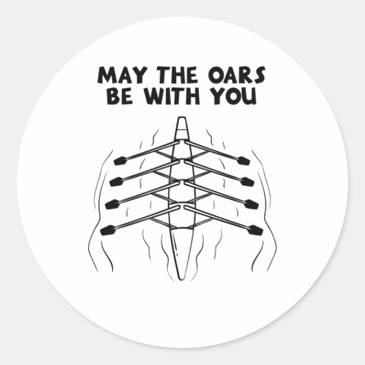 Ruderboot Runder Aufkleber (Vorderseite)