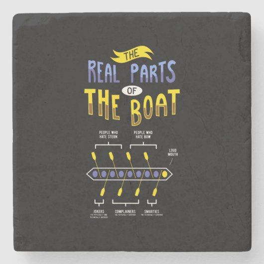 Ruderboot Steinuntersetzer (Vorderseite)