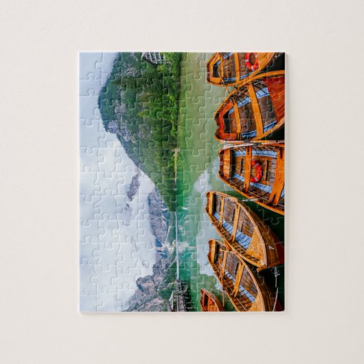 Ruderboote am Alpensee Puzzle (Vertikal)