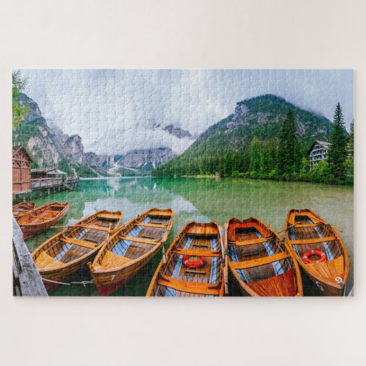 Ruderboote am Alpensee Puzzle (Horizontal)