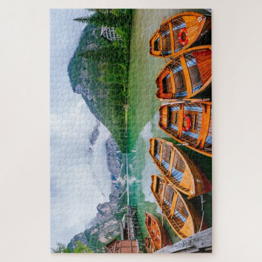 Ruderboote am Alpensee Puzzle (Vertikal)