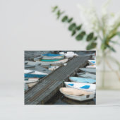 Ruderboote am Dock Postkarte (Stehend Vorderseite)