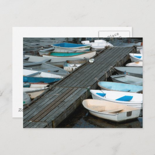 Ruderboote am Dock Postkarte (Vorne/Hinten)