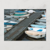 Ruderboote am Dock Postkarte (Vorderseite)