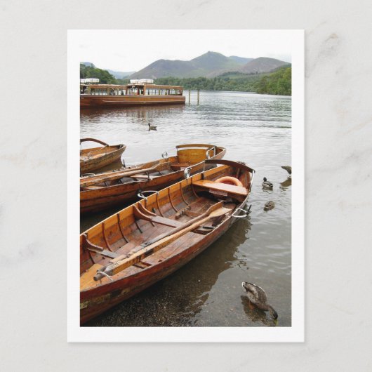 Ruderboote: Derwentwater Postkarte (Vorderseite)