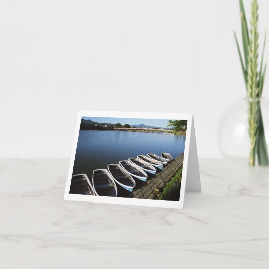 Ruderboote in Arashiyama, Kyoto Grußkarte Karte (Vorderseite)