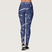 Ruderboote und Oars Navy Blau und Weiß Leggings (Rückseite)