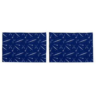 Ruderboote und Oars Navy Blau und Weiß Muster Kissenbezug