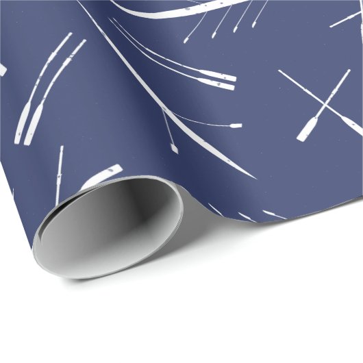 Ruderboote und Ruder, Coole Ruderboote Geschenkpapier (Rolleneckpunkt)
