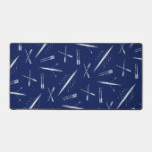Ruderbootmuster, stilvolle Navy Blau und Weiß Schreibtischunterlage (Vorderseite)