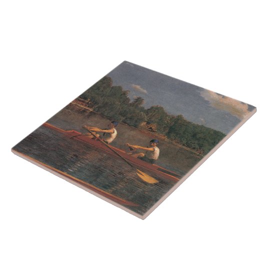 Ruderbootrennen am Fluss Fliese (Seite)