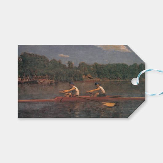 Ruderbootrennen am Fluss Geschenkanhänger (Vorderseite (Horizontal))