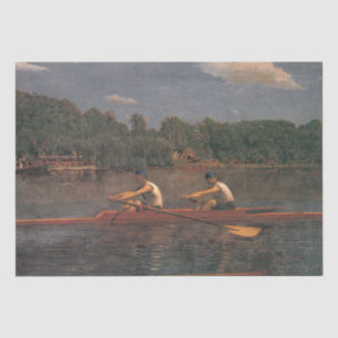 Ruderbootrennen am Fluss Seidenpapier