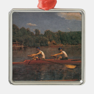 Ruderbootrennen am Fluss (von Thomas Eakins) Ornament Aus Metall