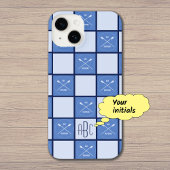 Ruderer kreuzten Ruder Initialen blau iPhone Hülle