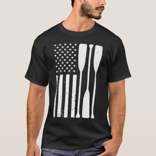 Rudermänner Frauen US-amerikanische Flagge Coxswai T-Shirt (Vorderseite)