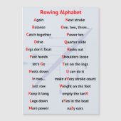 Rudern Alphabet A bis Z Magnetkarte (Vorderseite)