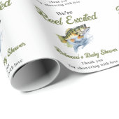 Rudern begeistert Big Fish Fisherman Baby Shower Geschenkpapier (Rolleneckpunkt)