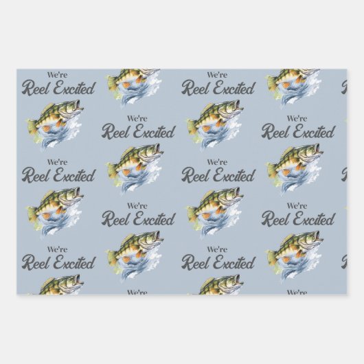 Rudern begeistert Big Fish Fisherman Baby Shower Geschenkpapier Set (Vorderseite)