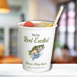 Rudern begeistert Big Fish Fisherman Baby Shower Pappbecher