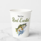 Rudern begeistert Big Fish Fisherman Baby Shower Pappbecher (Rückseite)