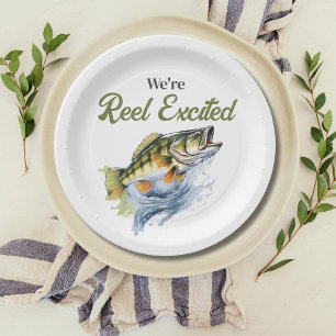 Rudern begeistert Big Fish Fisherman Baby Shower Pappteller