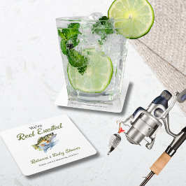 Rudern begeistert Big Fish Fisherman Baby Shower Rechteckiger Pappuntersetzer