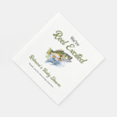 Rudern begeistert Big Fish Fisherman Baby Shower Serviette (Ecke)