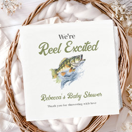 Rudern begeistert Big Fish Fisherman Baby Shower Serviette