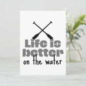 Rudern: Das Leben ist besser auf dem Wasser Karte (Stehend Vorderseite)