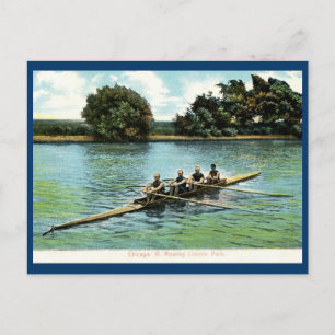 Rudern im Lincoln Park, Chicago Vintage Postkarte