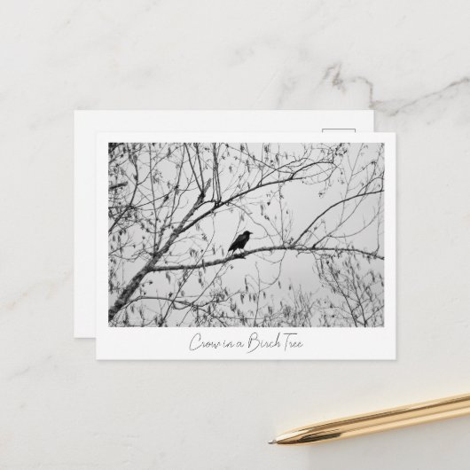 Rudern in einem Birkenbaum Postkarte (Vorderseite/Rückseite Beispiel)