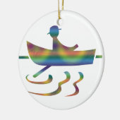 Rudern in einer kleines Boots-Verzierung Keramik Ornament (Links)
