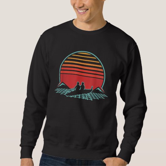 Rudern Retro Vintag 80er Style Rower Geschenk Sweatshirt (Vorderseite)