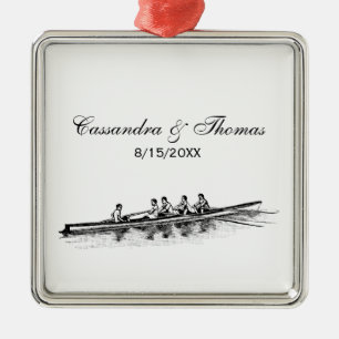 Rudern Ruderer Crew Mannschaft Wassersport Silbernes Ornament