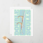 Rudern von Doppelschädeln Mitteilungskarte (Vorderseite/Rückseite Beispiel)