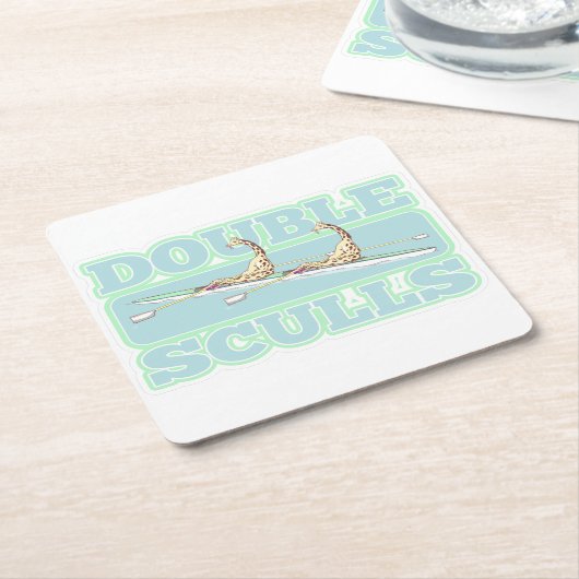 Rudern von Doppelschädeln Rechteckiger Pappuntersetzer (angewinkelt)