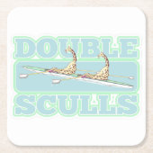 Rudern von Doppelschädeln Rechteckiger Pappuntersetzer (Vorderseite)