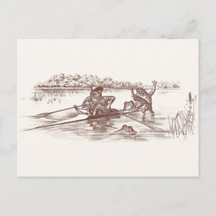 Rudernde Frösche Postkarte