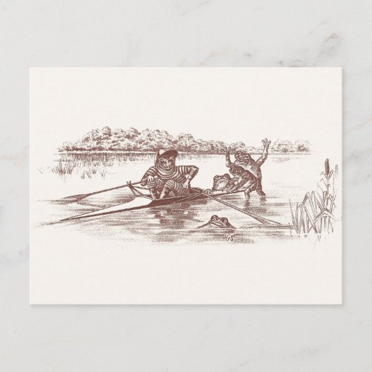 Rudernde Frösche Postkarte (Vorderseite)
