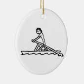 Rudernder Stickman Keramik Ornament (Rechts)