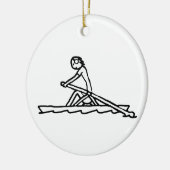 Rudernder Stickman Keramik Ornament (Links)