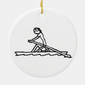 Rudernder Stickman Keramik Ornament (Hinten)