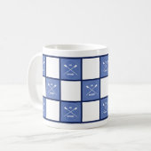 Ruderohr inspirierend blaue Quadrate Zweifarbige Tasse (Vorderseite Links)